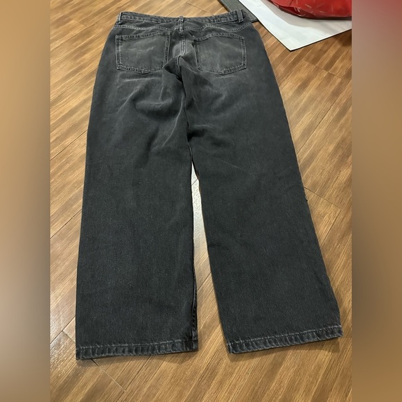 Massimo Dutti MID-WAIST WIDE-LEG JEANS black style 5052 size 8 - Picture 8 of 9